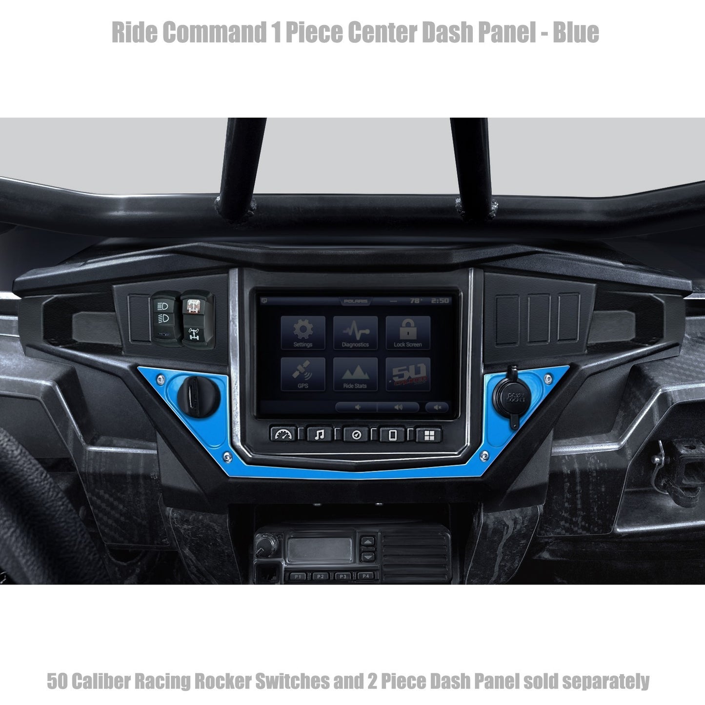 Ride Command XP1000 1‑Piece Dash Panel – Powder‑Coated Aluminum