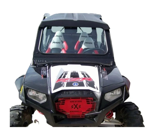 Polaris RZR 570/800 Laminated Safety Glass Windshield Black Powder-Coated Frame