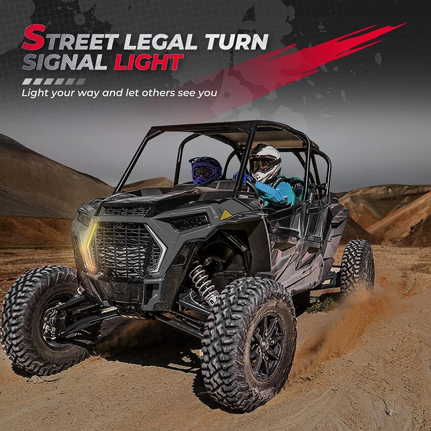 RGB Turn Signal Lights Fit Polaris RZR XP 1000 Turbo (2019-2023)