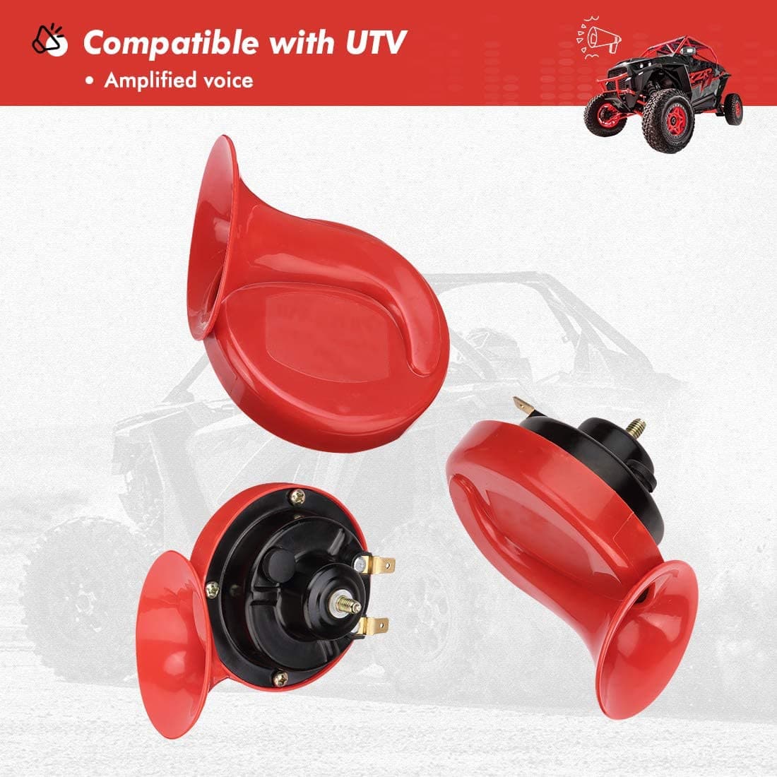 Kemimoto UTV Horn Kit 12V With Rocker Switch