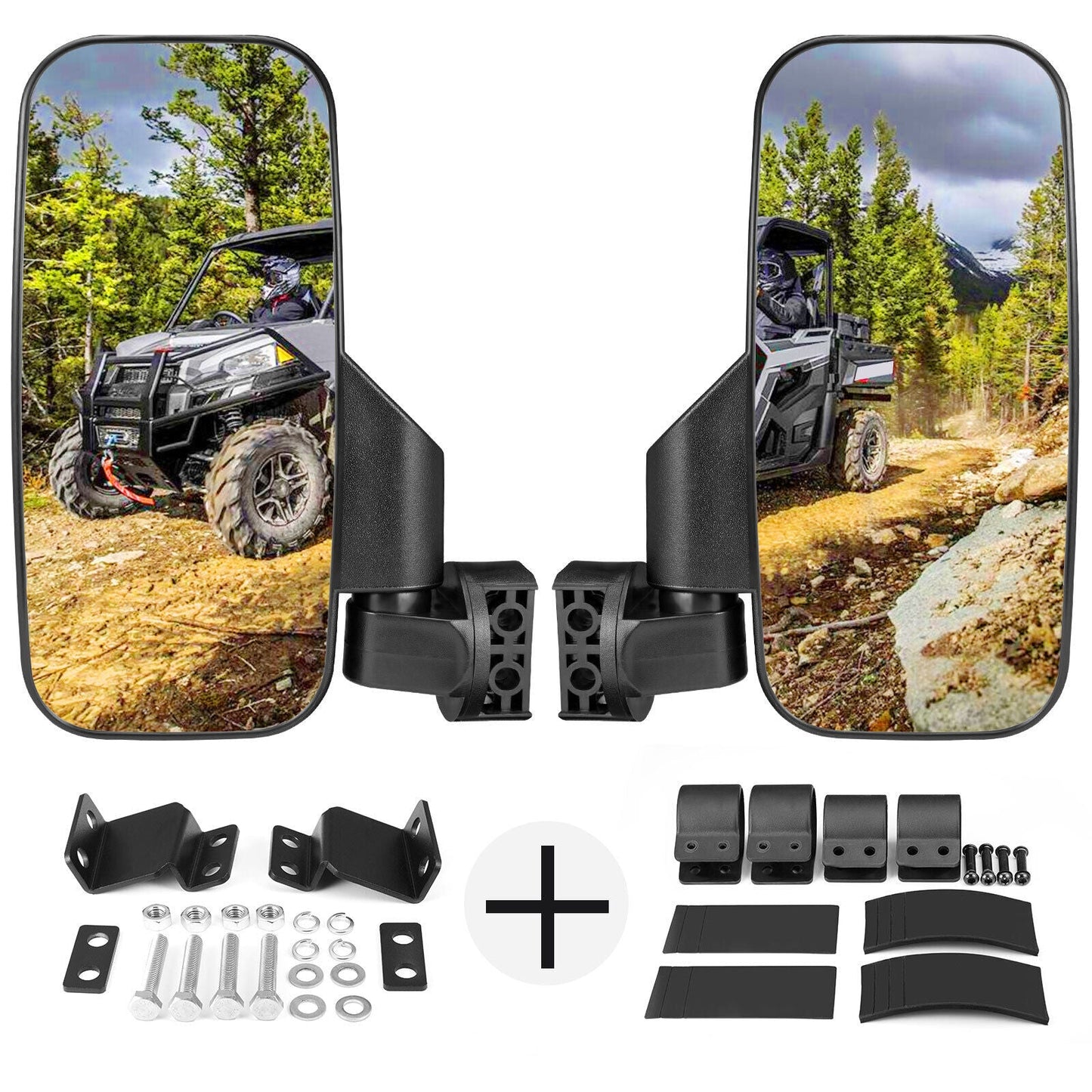 Kemimoto Large UTV Side Mirrors Pro-fit Cage 10"
