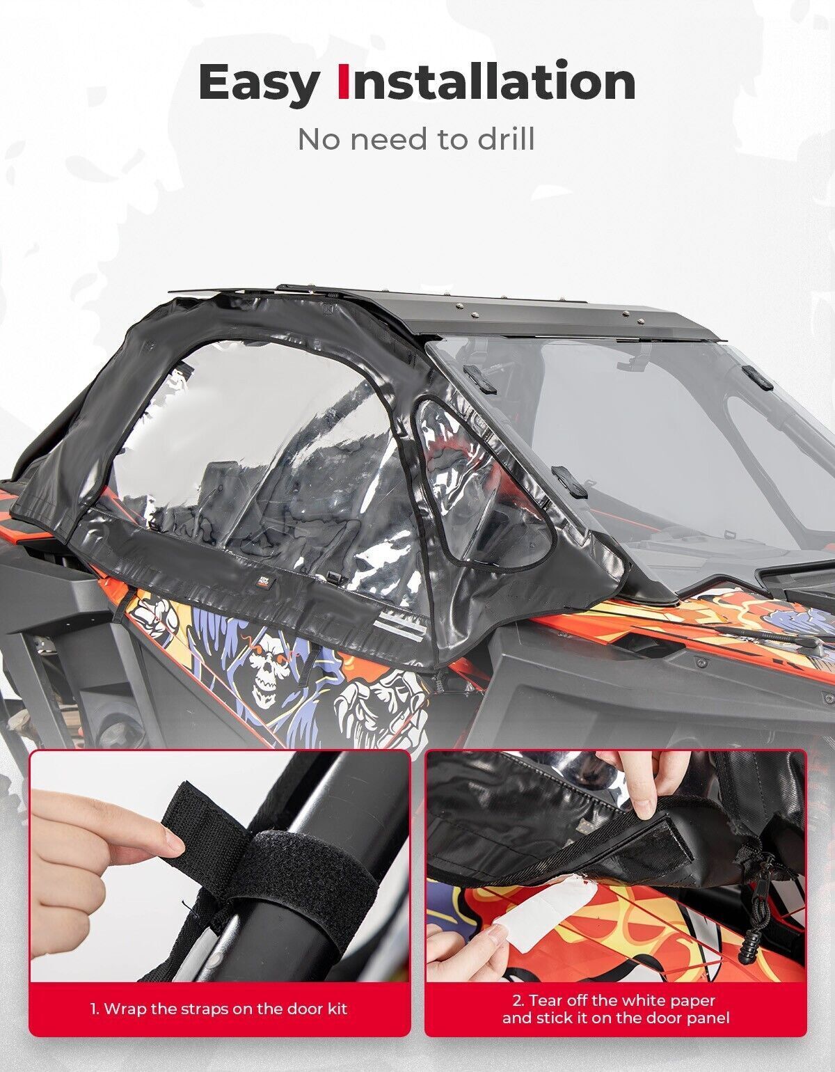 Kemimoto Soft Cab Enclosure for Polaris RZR PRO XP Black