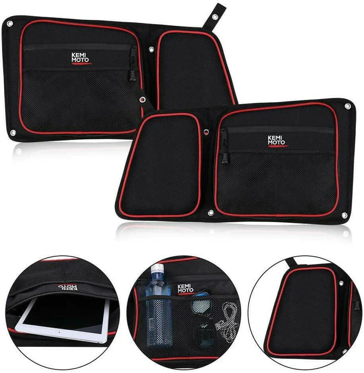 Kemimoto Lower Door Storage and Side Bags for Polaris RZR