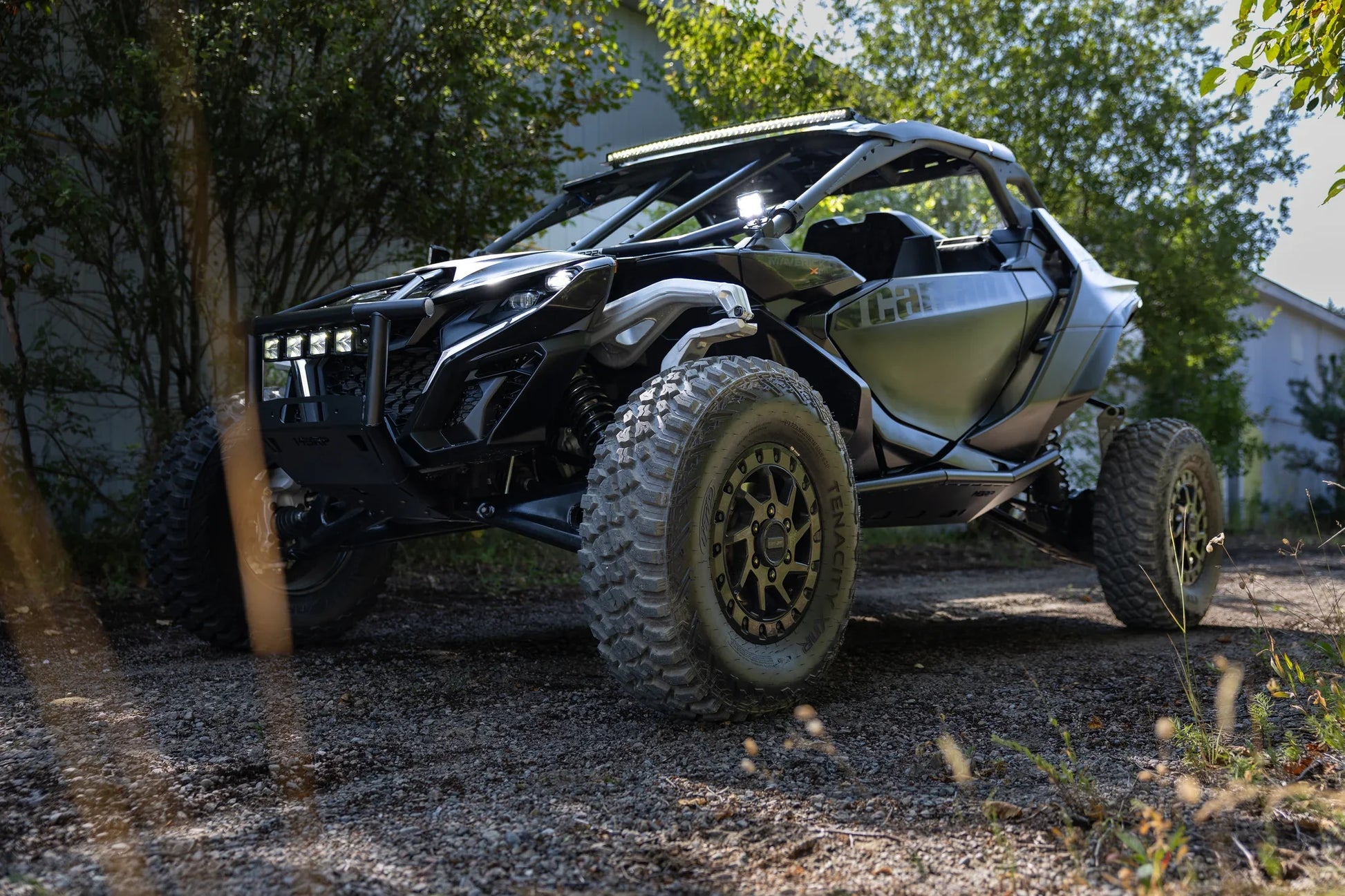 Black-Coated Steel Rock Slider Kit for 2024-2026 Can-Am Maverick R