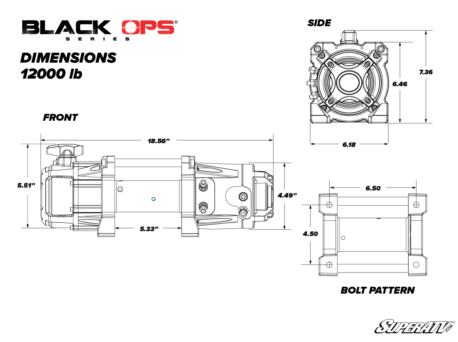 SuperATV Black Ops 12,000 lb Winch Wireless Remote