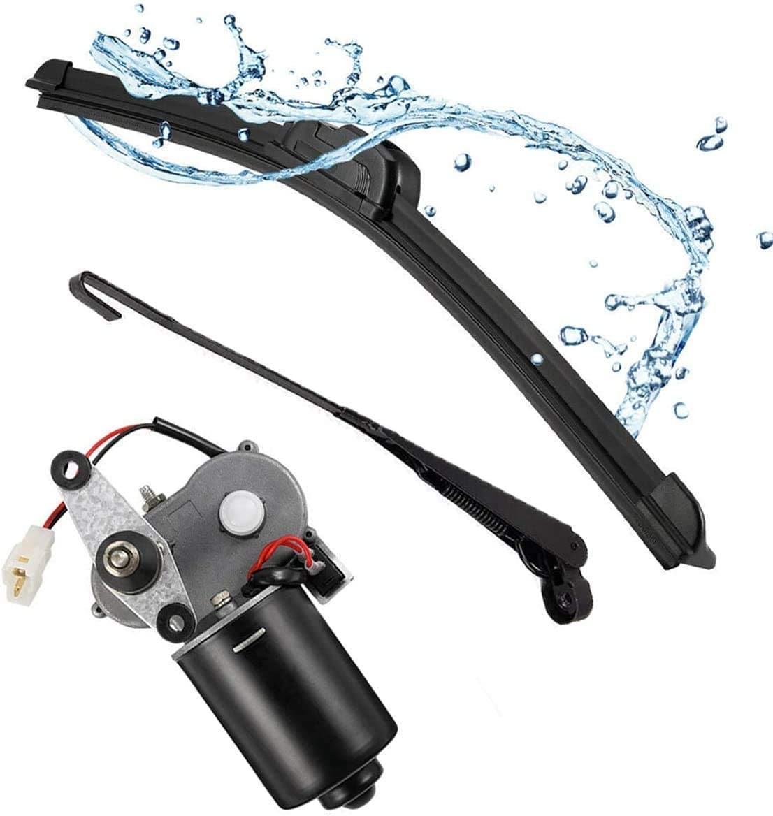 Kemimoto 12V Electric Windshield Wiper Kit 16" for UTV