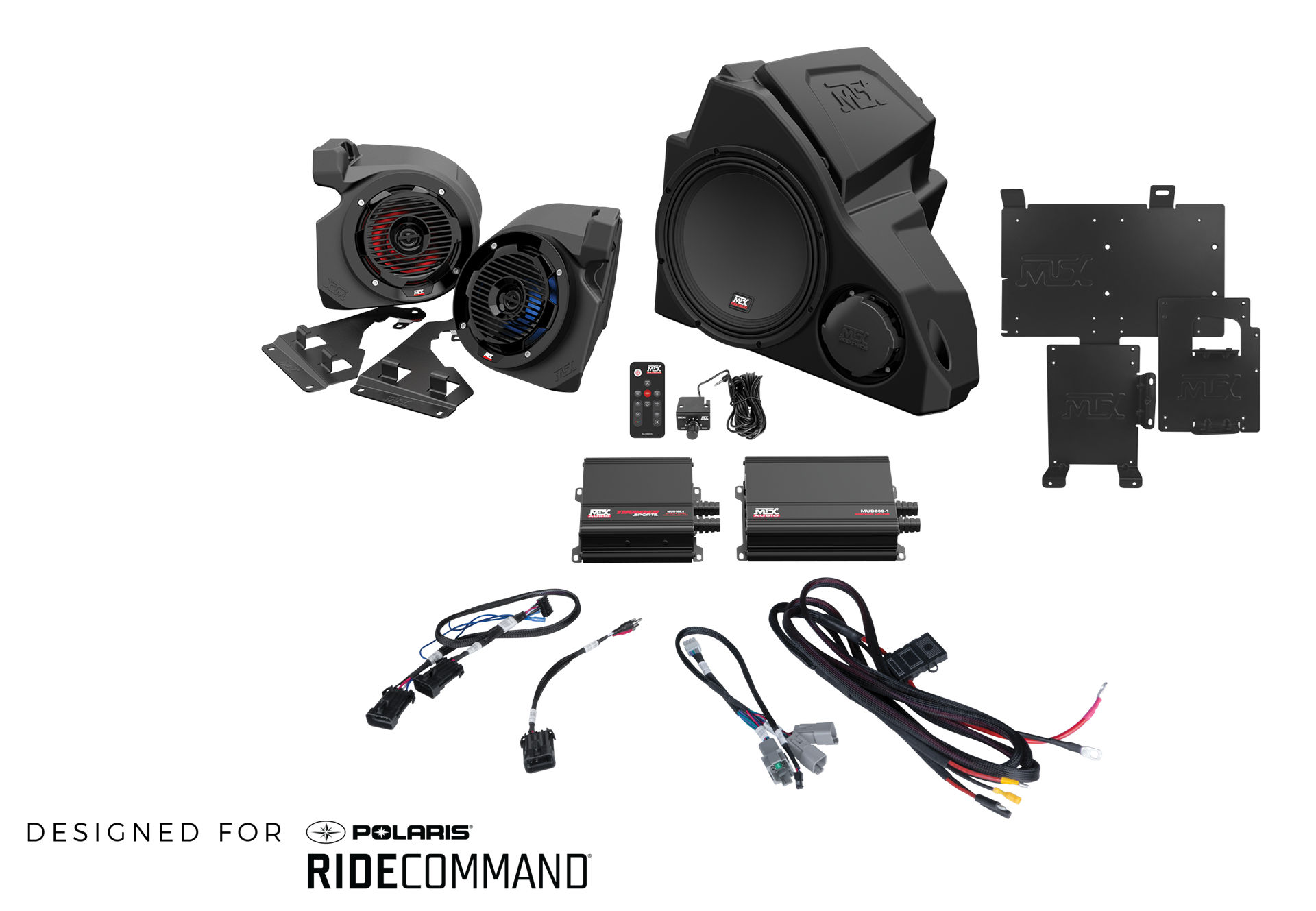 3-Speaker Audio System for 2014+ Polaris RZR Vehicles w/RideCommand