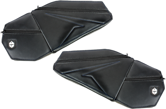 Front Door Knee Pads With Storage Blue Stitching PO