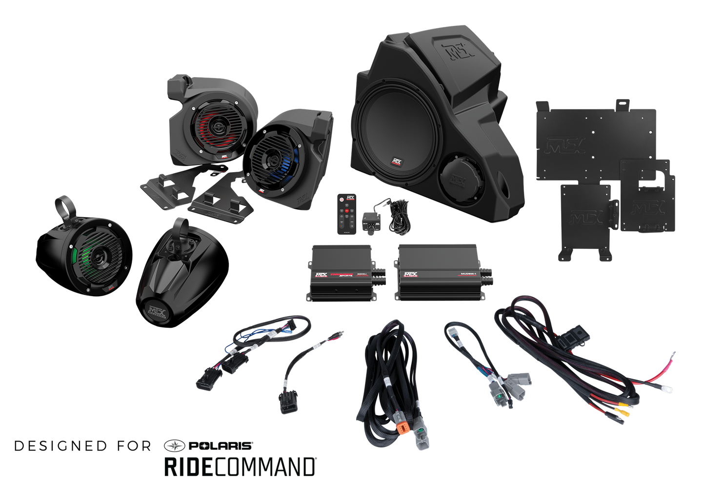 5-Speaker Audio System for 2014+ Polaris RZR Vehicles w/RideCommand