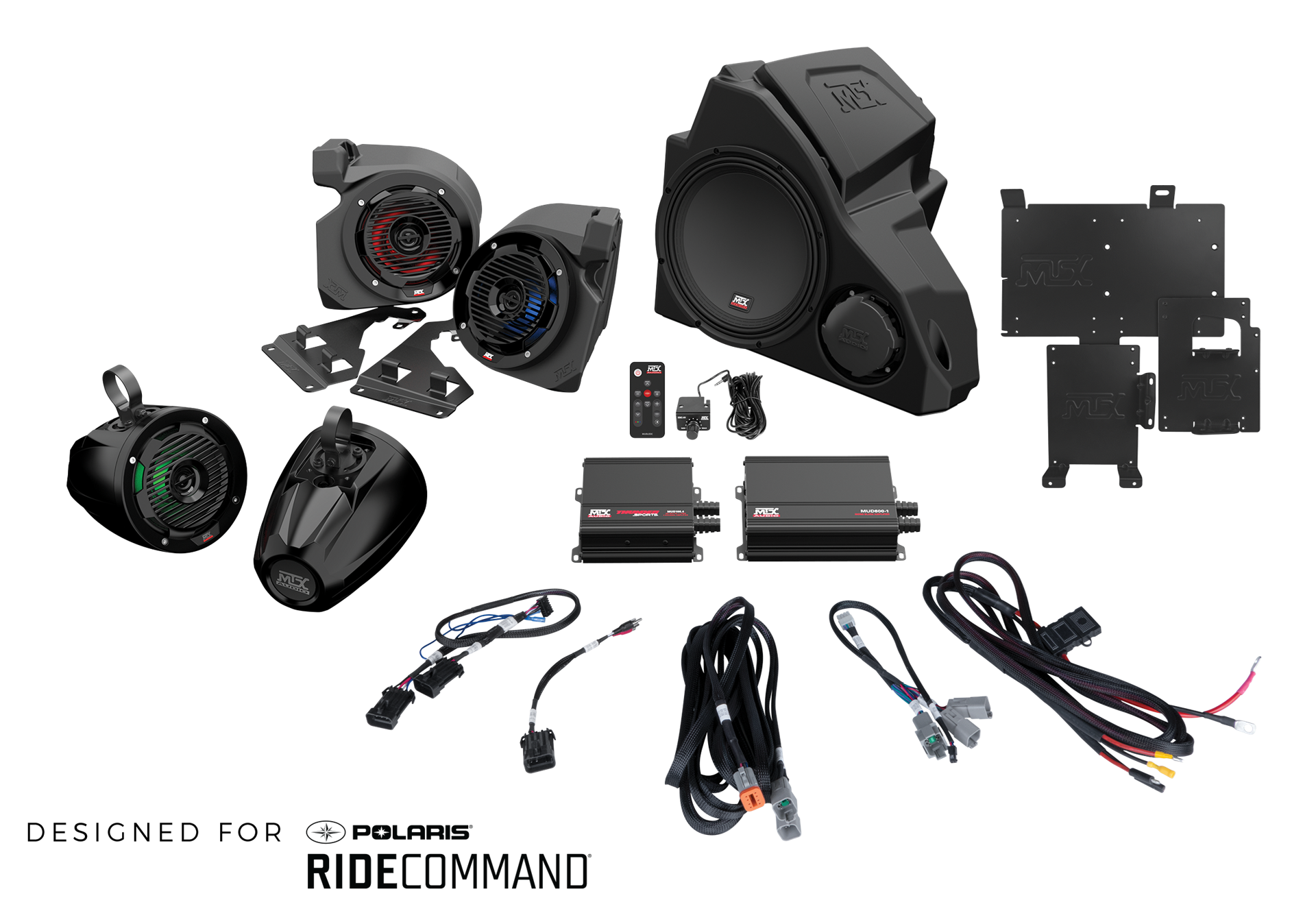 5-Speaker Audio System for 2014+ Polaris RZR Vehicles w/RideCommand