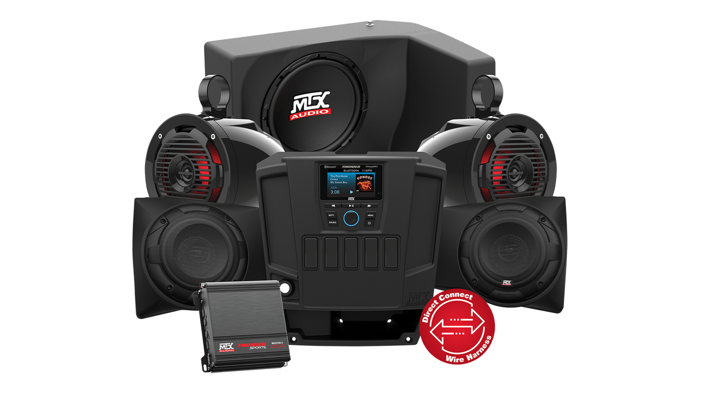 Four Speaker, Dual Amplifier, and Single Subwoofer Polaris RANGER Audio System