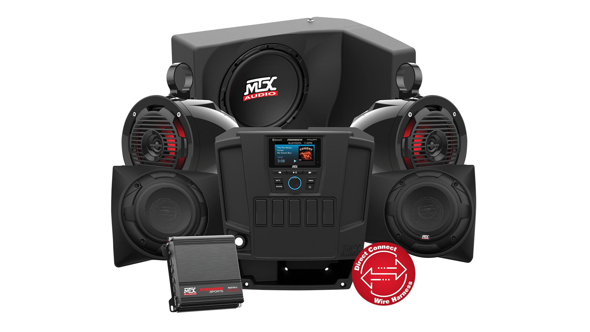 Four Speaker, Dual Amplifier, and Single Subwoofer Polaris RANGER Audio System