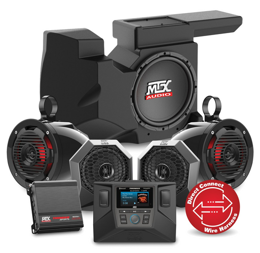 Four Speaker, Dual Amplifier, and Single Subwoofer Polaris RZR Audio System