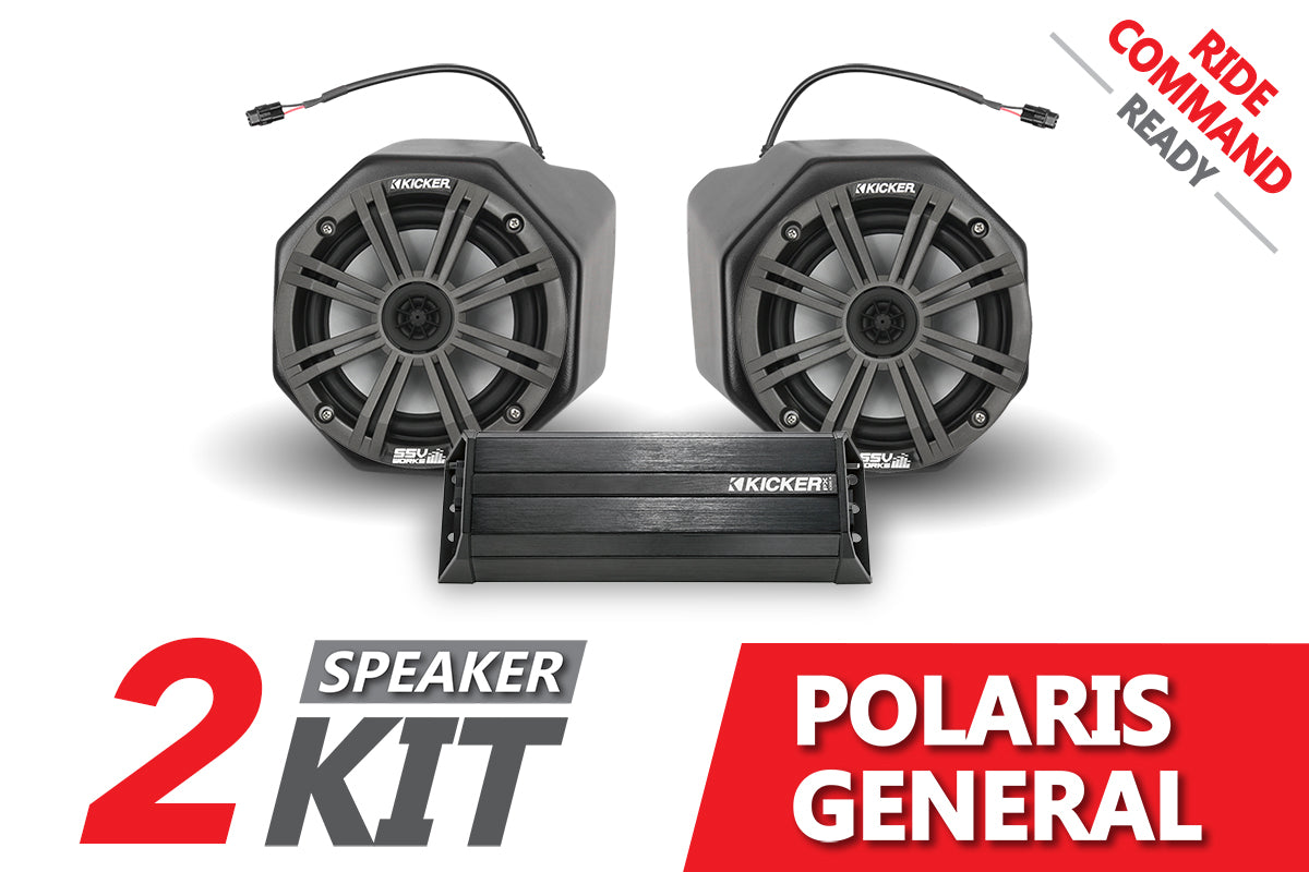 2016-2020 Polaris General Kicker 2-Speaker Plug-&-Play System for Ride Command