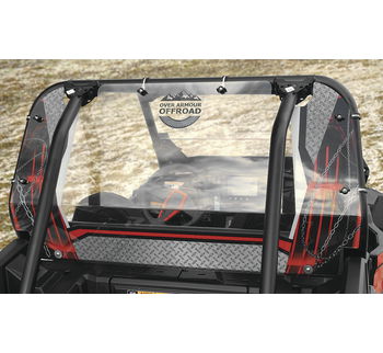 Over Armour Offroad Red Rear Panel Window For Polaris RZRs