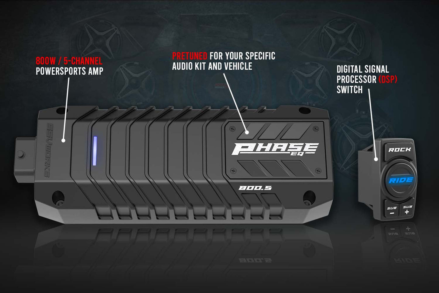 2014-2023 Polaris RZR Phase X Kicker 5-Speaker Plug-&-Play System for Ride Command