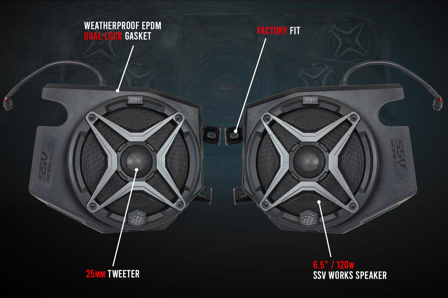 2014-2022 Polaris RZR Front Kick 6.5" Speaker Pods