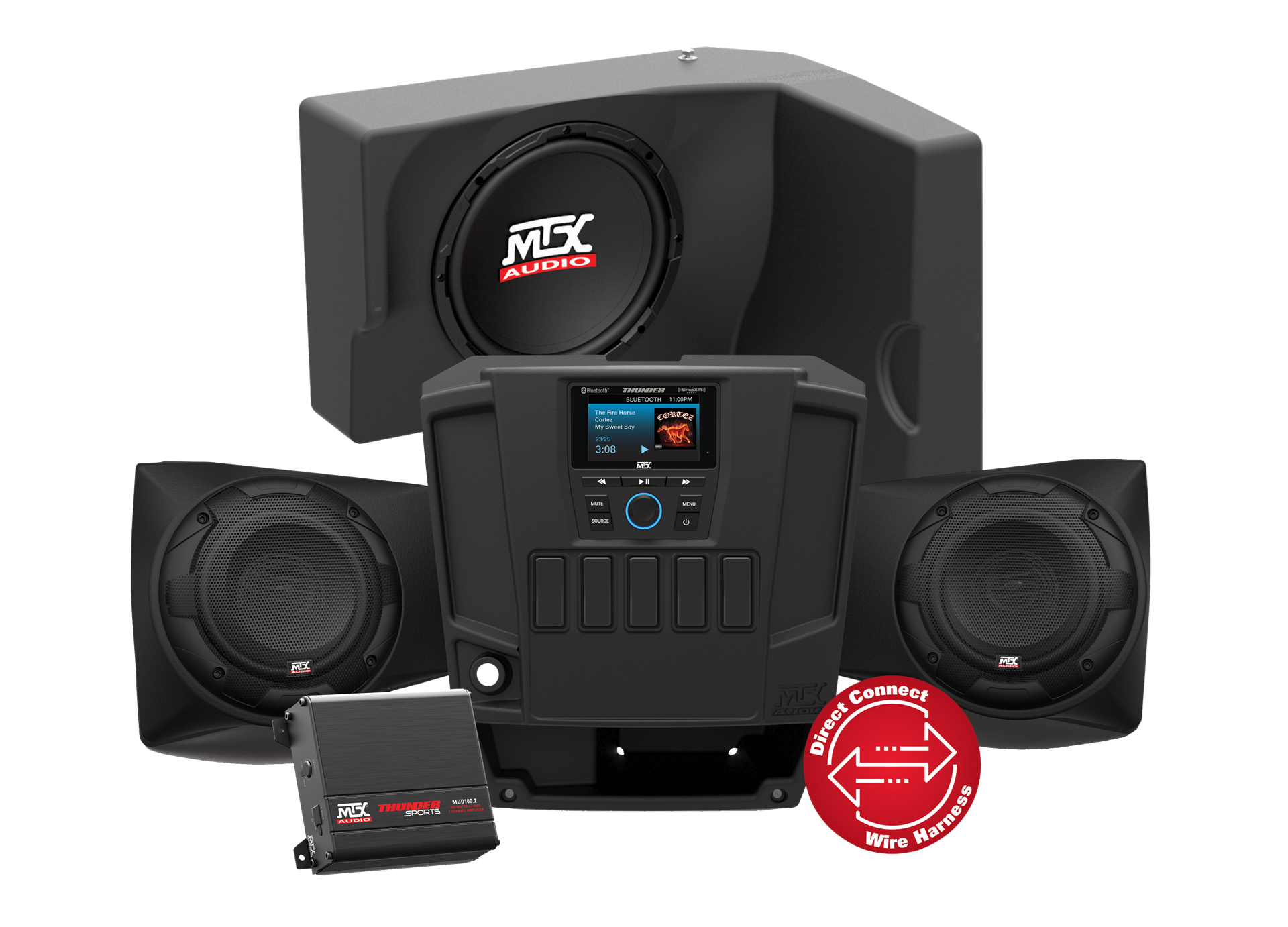 Two Speaker, Dual Amplifier, and Single Subwoofer Polaris RANGER Audio System