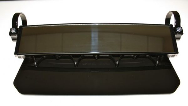 UTV 12″ Wide Panoramic Rearview Mirror with Folding Sun Visor – Solid Black Shield
