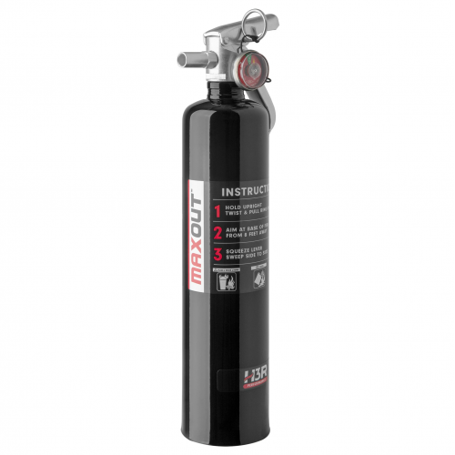 Fire Extinguisher Mount W/ Chrome H3R MaxOut 2.5LB Fire Extinguisher