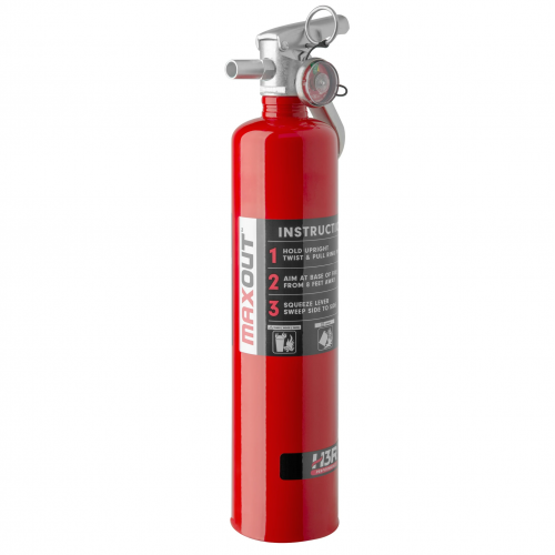 Fire Extinguisher Mount W/ Chrome H3R MaxOut 2.5LB Fire Extinguisher