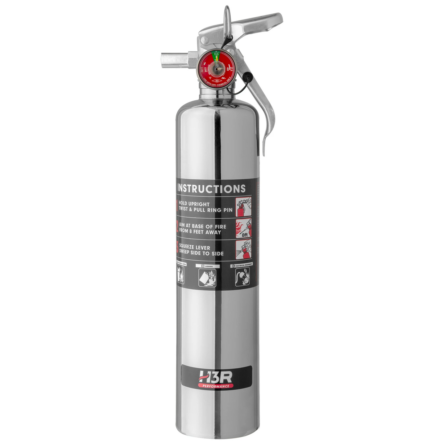 UTV Fire Extinguisher 2.5 Pound Chrome Maxout Dry Chemical
