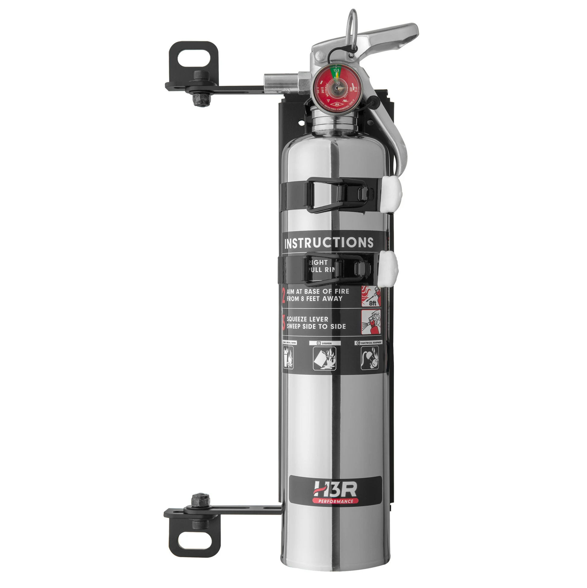 UTV Fire Extinguisher 2.5 Pound Chrome Maxout Dry Chemical