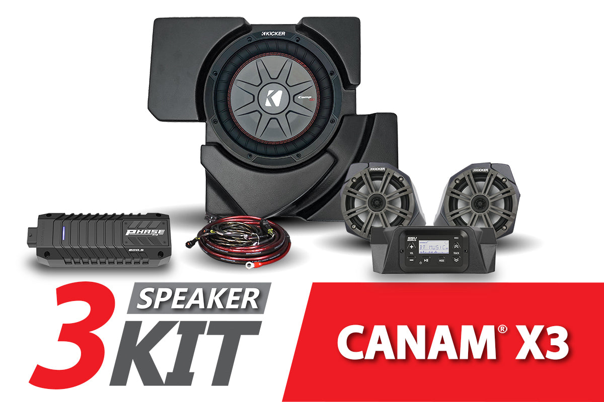 2017-2023 CanAm X3 Complete Kicker 3-Speaker Plug-and-Play System