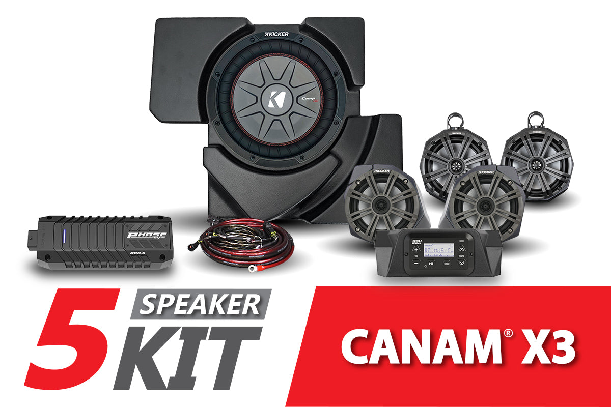 2017-2023 CanAm X3 Complete Kicker 5-Speaker Plug-and-Play System