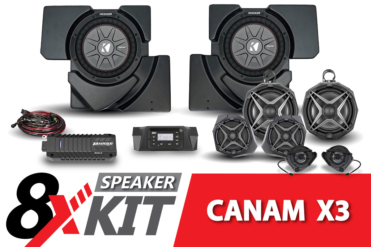 2017-2023 CanAm X3 Phase X SSV 8-Speaker Plug-&-Play System