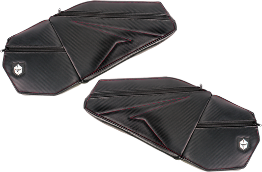Front Door Knee Pads With Storage Red Stitching Pol
