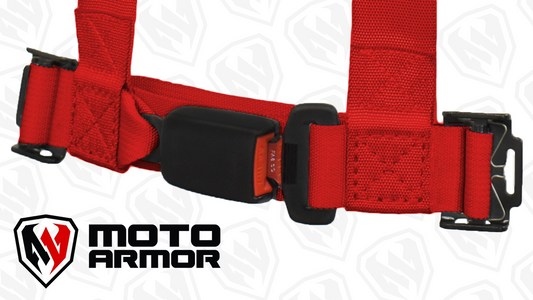 Four Point Harness , OEM style latch, RED