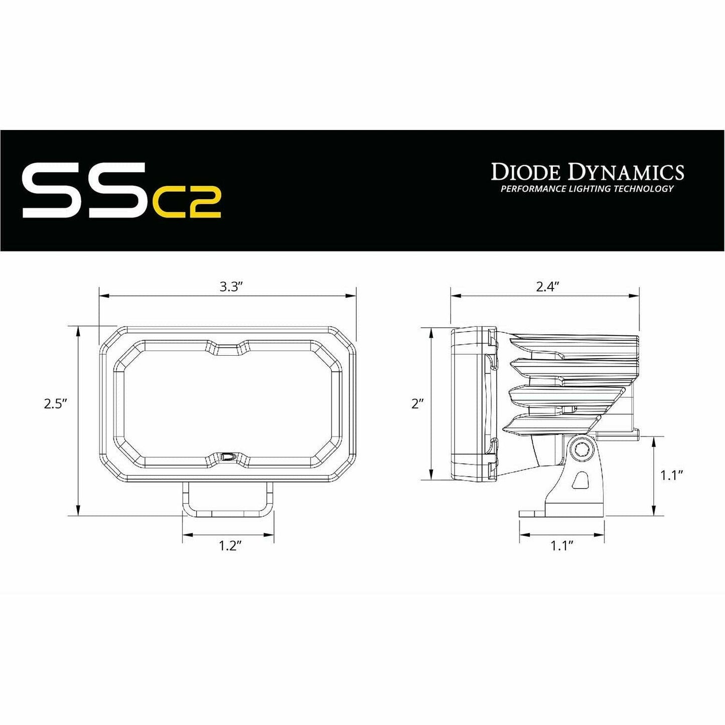 Stage Series 2" White Sport Standard LED Pod