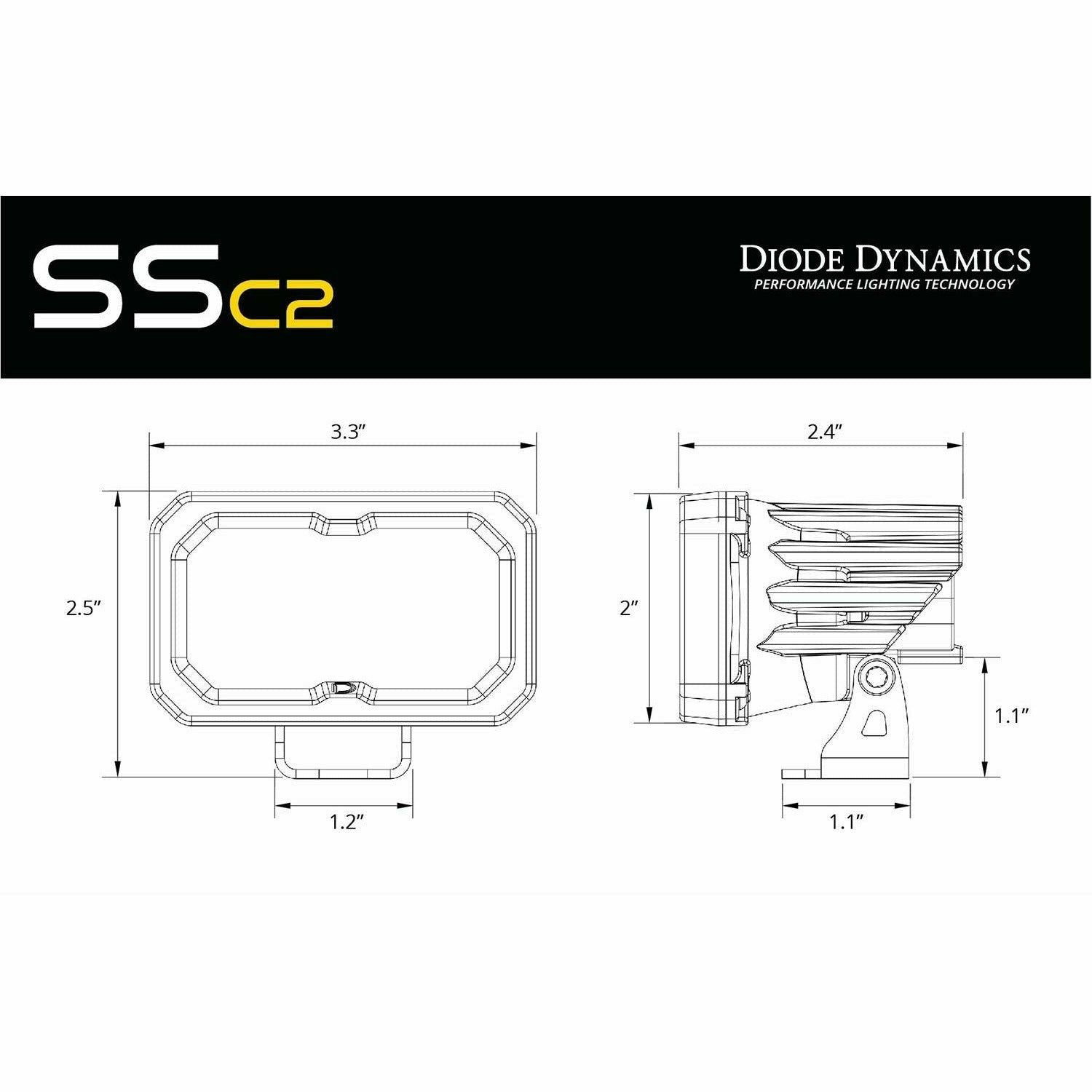 Stage Series 2" White Sport Standard LED Pod