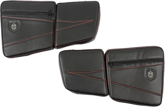 Front Door Knee Pads With Storage Orange Stitching
