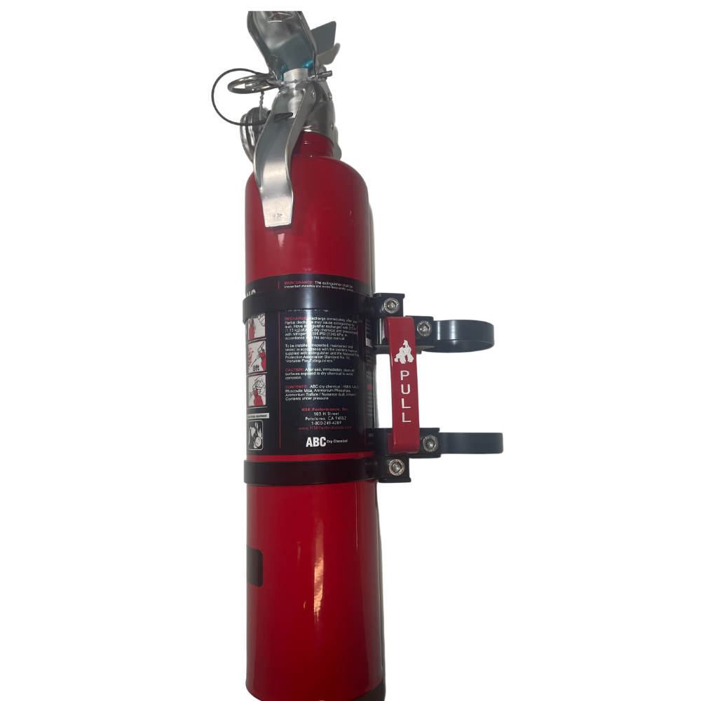 Fire Extinguisher Mount W/ Red H3R MaxOut 2.5LB Fire Extinguisher