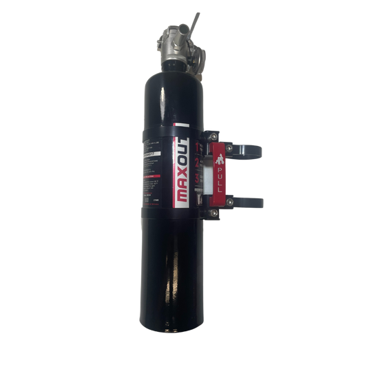 Fire Extinguisher Mount W/ Black H3R MaxOut 2.5LB Fire Extinguisher