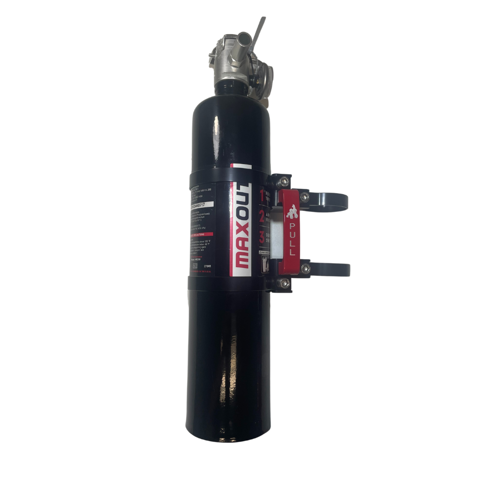 Fire Extinguisher Mount W/ Black H3R MaxOut 2.5LB Fire Extinguisher