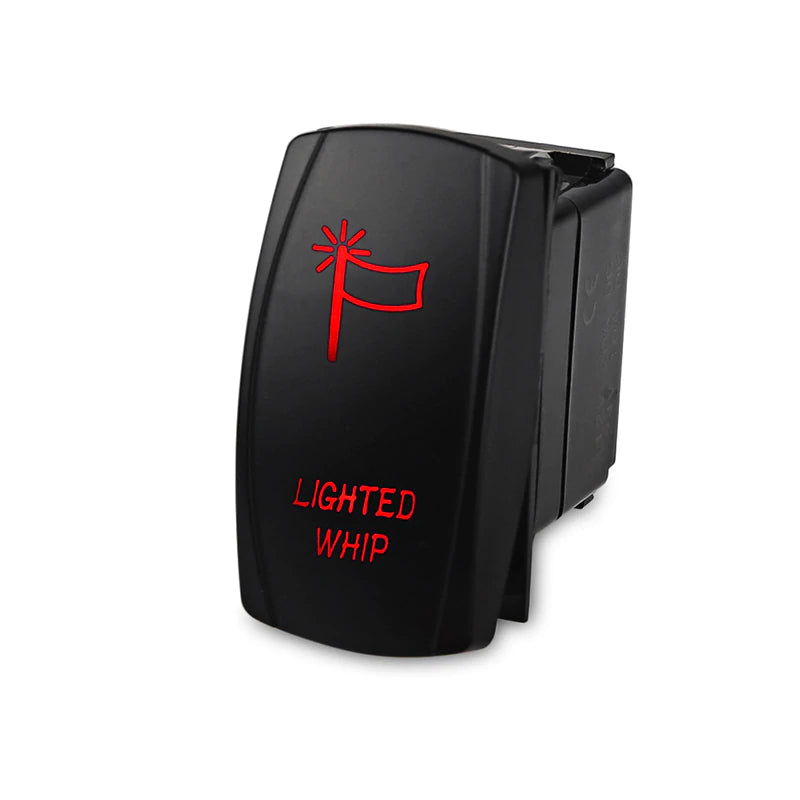 Lighted Whip Rocker Switch -  Red, Green, Blue (Red on Back Order Until 1/6/20, Blue & Green Available Now)