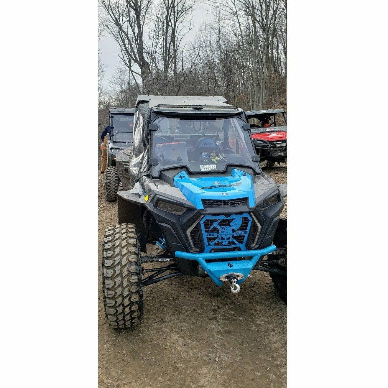 Polaris RZR Turbo S Race Style Front Winch Bumper with 6" Fairlead