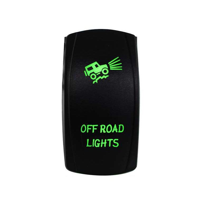 Off Road Lights Rocker Switch - Red, Green, Blue