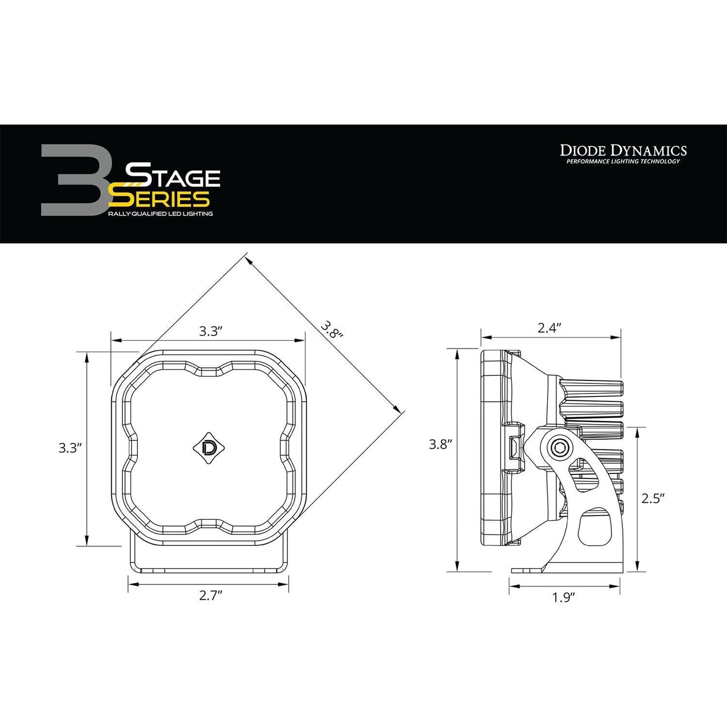 Stage Series 3" Yellow Sport LED Pods (Pair)